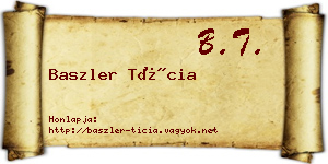 Baszler Tícia névjegykártya